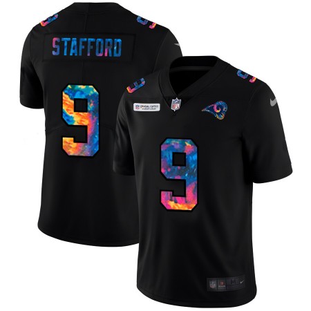 Los Angeles Rams Tröjor Matthew Stafford 9 Nike 2020 Multicolor Svart - Herr Los Angeles Rams Tröjor Matthew Stafford 9 Nike 2020 Multicolor Svart - Herr